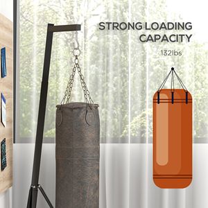 Adjustable Height Foldable Punch Bag <b>Stand</b> Heavy Gym Training <b>Stand</b> with <b>Weighted</b> Base Free Standing Home Gym Equipment - Product Image 6