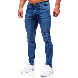 Classic <b>men</b> denim <b>trousers</b> <b>with</b> straight fit modern styling and premium fabric for business casual and everyday wear - Product Image 2