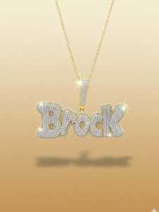 Luxury Vvs Iced Out Moissanite Letter <b>Pendant</b> Hip Hop 925 Sterling <b>Silver</b> <b>Pendant</b> Custom <b>Initial</b> Latter <b>Pendant</b> Gift For Her - Product Image 3