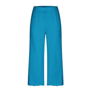 <b>Women's</b> High Waist Elastic Waist Breathable Ankle-Length Wide Leg Pants Solid Color Loose Fit Casual <b>Summer</b> Autumn Sleepwear - Product Image 3