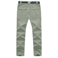 Celana Cargo Pria Bahan Soft Shell Tahan Air Warna Hijau Zaitun Kancing Depan Regular Fit Untuk Hiking dan Aktivitas Luar Ruangan Musim Dingin