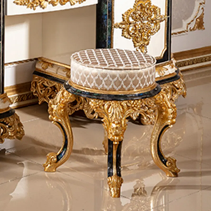 Luxury Baroque Style Dresser <b>Table</b> Mahogany Hand-Carved Gold Elegant Vanity <b>Table</b> <b>Mirror</b> for Master Bedroom Apartment Villa - Product Image 3