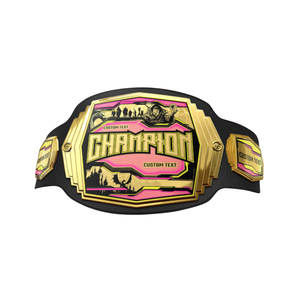 Cinturón de Campeonato Premium de Alta Calidad, Personalizado, con Diseños en Dorado y Rosa - Product Image 1