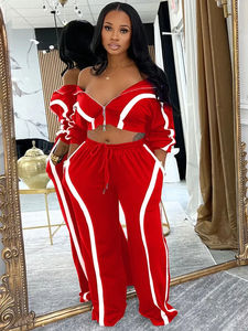 Conjunto Deportivo Casual de 2 Piezas para Mujer, Chaqueta de Manga Larga, Pantalones Deportivos, Atuendo Deportivo Informal para el Día a Día - Product Image 6