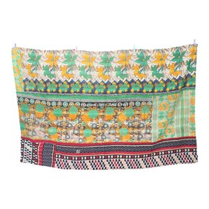 Indian Handmade Floral Print <b>Bedspread</b> Kantha Quilt Indian Reversible Hand Stitched Heavy Throw Old Sari Blanket Patch Work - Product Image 6