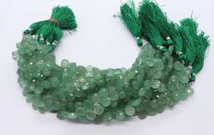 Cuentas facetadas de cuarzo verde fresa natural AAA en forma de pera de 8x10 mm, cuentas de piedra preciosa de cuarzo verde fresa de 8 pulgadas - Product Image 6