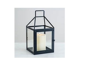 Venta al por Mayor de Faroles de Metal y Vidrio Portátiles de Calidad Perfecta con Acabado Negro Mate, Farol para Velas para el Hogar y Bodas - Product Image 1