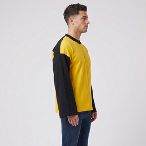 T-shirt Homme Col V Épaules Tombantes Manches Longues Oversize Style Streetwear Coupe Ample Été - Product Image 2