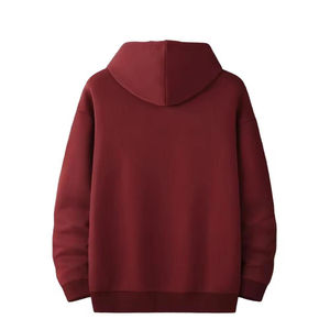 Sweat-shirt à capuche unisexe crème avec doublure rouge et cordons de serrage, coupe oversize, décontracté, vente en gros - Product Image 4