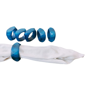 Fabricant en Inde d'anneaux de serviette en résine époxy, prix d'usine, meilleure qualité personnelle, anneaux de serviette en résine bleu profond - Product Image 1