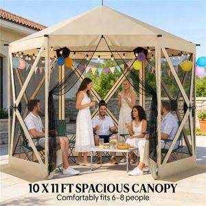 Tenda Pop-up Beige per Campeggio, Gazebo, Riparo per Feste, Parasole - Product Image 2