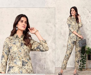 Conjunto de Salwar Kameez Moderno con Estampado de Rayón para Mujer, Ropa Casual para Todas las Temporadas, Corte Regular, Estilo India Pakistán 85204 SALASAR Vol-1 - Product Image 2