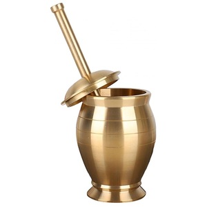 Mortero y pilón de latón de alta calidad con acabado pulido para moler café y especias manualmente, utensilios de cocina, metal, Imam Dasta - Product Image 3
