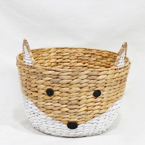 Cesta tejida en forma de zorro ecológica, contenedor de almacenamiento de algas marinas naturales hecho a mano para decoración de habitación de niños - Product Image 1