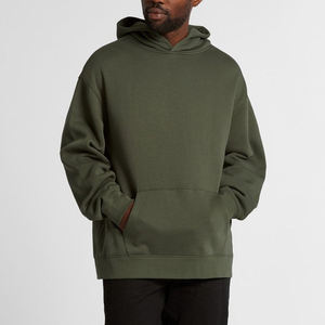 Sweat-shirt à capuche vert olive pour homme, coupe classique, couleur unie, pull décontracté en coton tricoté, vêtement d'automne - Product Image 5