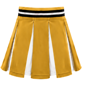 Ensemble d'uniforme de cheerleading jaune doré, jupe plissée, haut court, tenue de performance d'équipe, compétition de danse, vêtements de sport athlétiques - Product Image 5