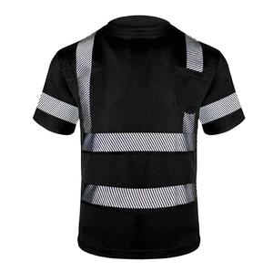 Camisetas de Seguridad para la Construcción de Color Negro, Alta Visibilidad, 100% Algodón, Logotipo Personalizado Impreso, Diseño Sólido, Manga Corta, Precio Bajo - Product Image 1
