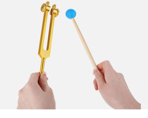 Ensemble de 9 diapasons chakra en or avec marteau en silicone pour la thérapie de guérison. - Product Image 6