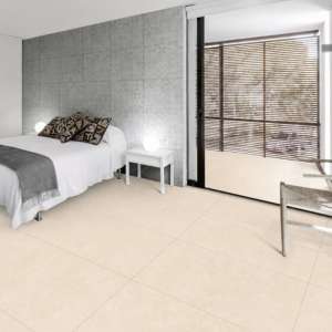 Baldosas de Porcelana Lugo Crema Mate 600x1200mm Antideslizantes con Textura Sólida para Dormitorio, Baño y Sala de Estar, Uso Interior - Product Image 1