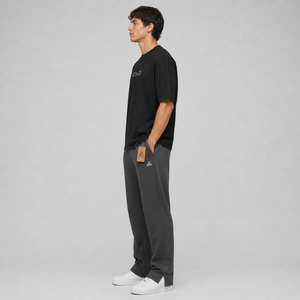 Wholesale High Quality Custom DTF Printed Logo Casual Canvas Men's Sweatpants 100% Cotton Baggy Fit Solid Color Custom Washed - Product Image 4