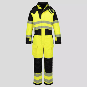 ชุดคลุมนิรภัยสะท้อนแสง Hi-Vis Nomex สีเหลืองดำ ทนไฟ น้ำหนักเบา ระบายอากาศได้ดี ทนทาน เหมาะสำหรับทุกเพศทุกวัย ชุดทำงาน CAT I II - Product Image 1