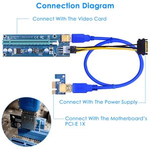 5 juegos de tarjetas adaptadoras PCI-E para minería con cable USB 3.0 de 23.62 pulgadas, de MOLEX a SATA, compatibles con tarjetas gráficas - Product Image 5