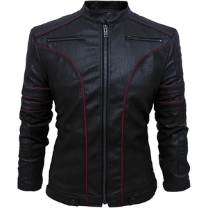 Veste d'hiver classique pour homme en cuir véritable vintage ciré, style universitaire, douce et classique - Product Image 5