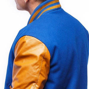 Veste universitaire personnalisée pour hommes avec broderie Veste longue et décontractée Veste universitaire à manches en cuir en tissu de laine légère - Product Image 6