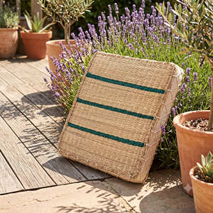 ZENITH Handmade Woven Water Hyacinth Craftsman Design Square Floor & Seat <b>Cushion</b> - Product Image 6