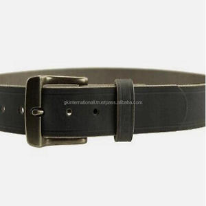 Grande peau de buffle pour hommes, ceinture décontractée en cuir vintage gris avec boucle ardillon unique en laiton nickelé élégant - Product Image 6