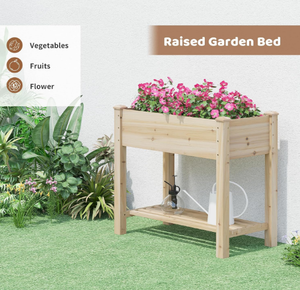 Jardinera Elevada Grande de Estilo Rústico con Revestimiento de Vinilo, Ecológica, con Patas, para Cultivo de Vegetales y Flores en el Hogar - Product Image 5