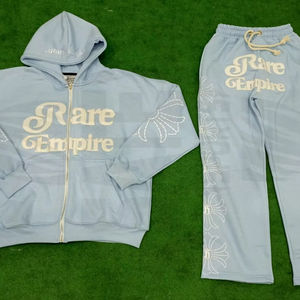 Survêtement à capuche décontracté d'hiver de haute qualité, uni, vintage, léger, écologique, respirant, 100% coton French Terry - Product Image 1