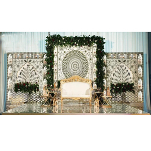 Nouvelle Arrivée : Cadre de Miroir Blanc Doré Léger et Élégant pour Scène de Réception et Décoration de Mariage – Qualité Export USA – En Promotion - Product Image 1