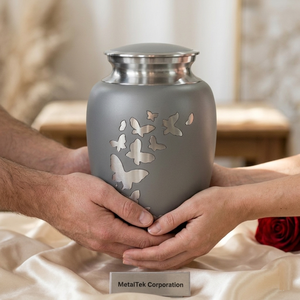 Adult Cremation Urns for Human Ashes Metal Butterfly Memorial Urn Large Funeral Keepsake Handcrafted Decorative Burial <b>Jars</b> Urns - Product Image 2