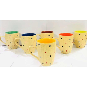 Juego de Tazas de Leche de Cerámica Hechas en India con Diseño Clásico de Espirales - Product Image 2