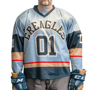 เสื้อฮอกกี้น้ำแข็งทีมชาติอเมริกันแบบใหม่ ผู้ผลิตเสื้อฮอกกี้น้ำแข็งโพลีเอสเตอร์แบบสั่งทำพิเศษสำหรับทีม - Product Image 3