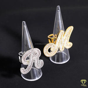 Moissanite Luxury 18K <b>Gold</b> Plated <b>Cocktail</b> <b>Ring</b> With Baguette Cut Diamond Pave Setting For Women Party Jewelry - Product Image 3