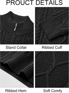 Pull en tricot personnalisé pour homme, pull d'hiver en coton doux, manches longues, confortable, tendance, tricotage sur mesure - Product Image 5