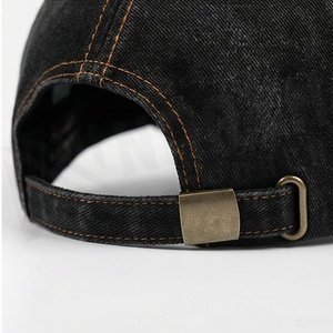 Vintage Denim <b>Baseball</b> <b>Cap</b> With Embroidered Letter Logo Adjustable Fit Unisex Six-Panel Hat Casual Style - Product Image 6