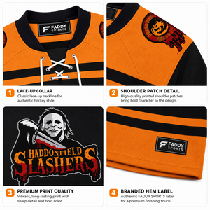 Camiseta de Hockey sobre Hielo Sublimada Personalizada, Uniforme Deportivo Transpirable para Equipo, Camiseta de Hockey con Temática de Películas de Terror al por Mayor, para Entrenamiento - Product Image 4