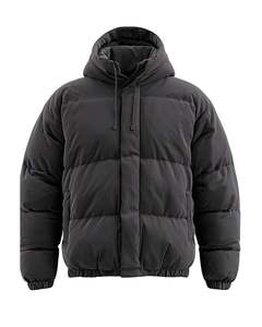 Men Dark Grey Hooded Puffer Jacket Thick Warm Winter Coat Lightweight Quilted Outerwear Casual <b>Down</b> Jacket for Cold Weather - Product Image 1