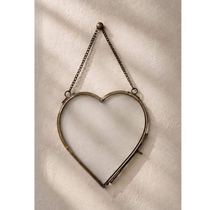 Rectangular Metal Photo <b>Frame</b> Brass Hanging Vertical Orientation Specialty <b>Frame</b> <b>Gold</b> Finished Clear Glass Hanging Photo <b>Frame</b> - Product Image 6