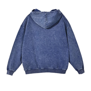 เสื้อฮู้ดดี้ทรงบ็อกซี่โอเวอร์ไซส์ ตกแต่งลายปักแบบดิสเทรส ล้างสีแบบแอซิดวอช สำหรับผู้ชาย คุณภาพสูง หรูหรา สไตล์วินเทจ - Product Image 5