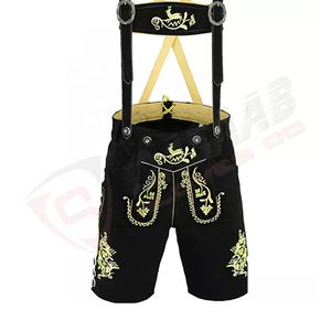 กางเกงขาสั้นหนังแท้สไตล์เยอรมัน-บาวาเรียนรุ่นล่าสุด ระบายอากาศได้ดี พร้อมซิปและจีบ มีไซส์พลัส กันน้ำ - Product Image 1