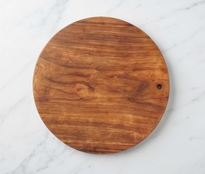 Planche à découper ronde élégante en bois avec trou de suspension, bloc de découpe multifonctionnel pour la cuisine - Product Image 1