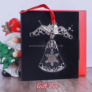 Adornos navideños de aluminio fundido a presión de alta calidad con diseño de ángel y logotipo personalizado para regalos de vacaciones y decoración de temporada - Product Image 2