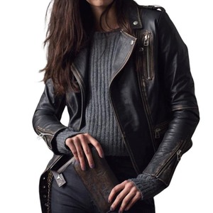 <b>Women</b> Leather <b>Jacket</b> with Soft Premium Leather Stylish Everyday Outerwear OEM Custom Design Service - Product Image 3