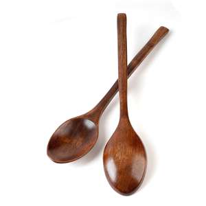 Cuillère à soupe et à riz multifonctionnelle de forme ronde en bois naturel de haute qualité, moderne et luxueuse, pour la vaisselle de fête - Product Image 5