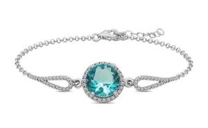 Bracelet en argent sterling 925 avec pierre d'aigue-marine, élégant bijou de poignet en pierre bleue, accessoire de mode raffiné pour femmes et pour tous les jours - Product Image 2