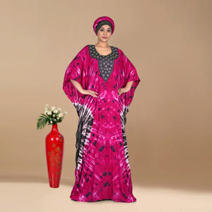 Kaftan Farasha en rayonne, longueur ras du sol, modeste, pour l'Aïd et le Ramadan, sans manches, avec encolure contrastante et coupe fluide maxi pour femme - Product Image 1